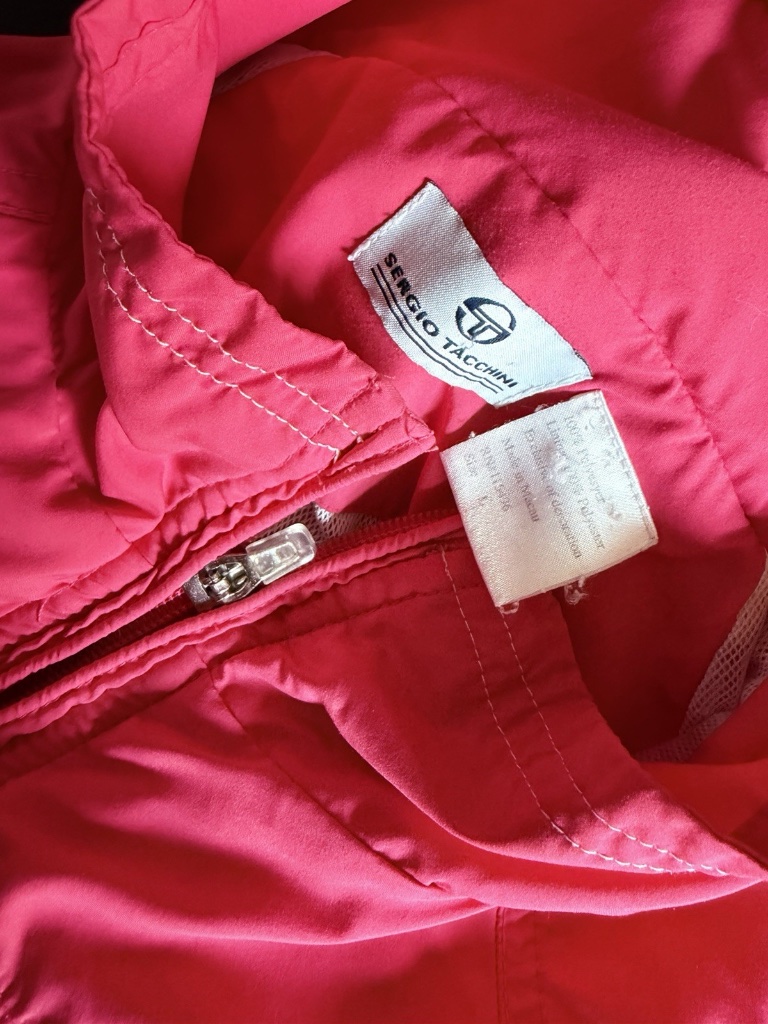 Vintage Htf Sergio Tacchini Nylon Track Jacket Pink Sz Large — image 5 of 7